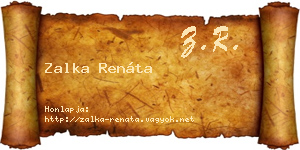 Zalka Renáta névjegykártya